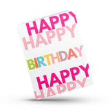 Happy Happy Birthday Greeting Card (pink)