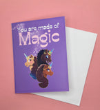 Made of Magic Afro Unicorn Affirmation Card