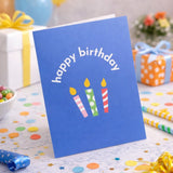 Happy Birthday Blue Candles Card