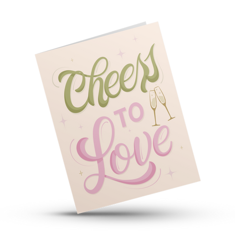 Cheers to Love Wedding Greeting Card