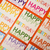 Happy Happy Birthday Greeting Card (green)