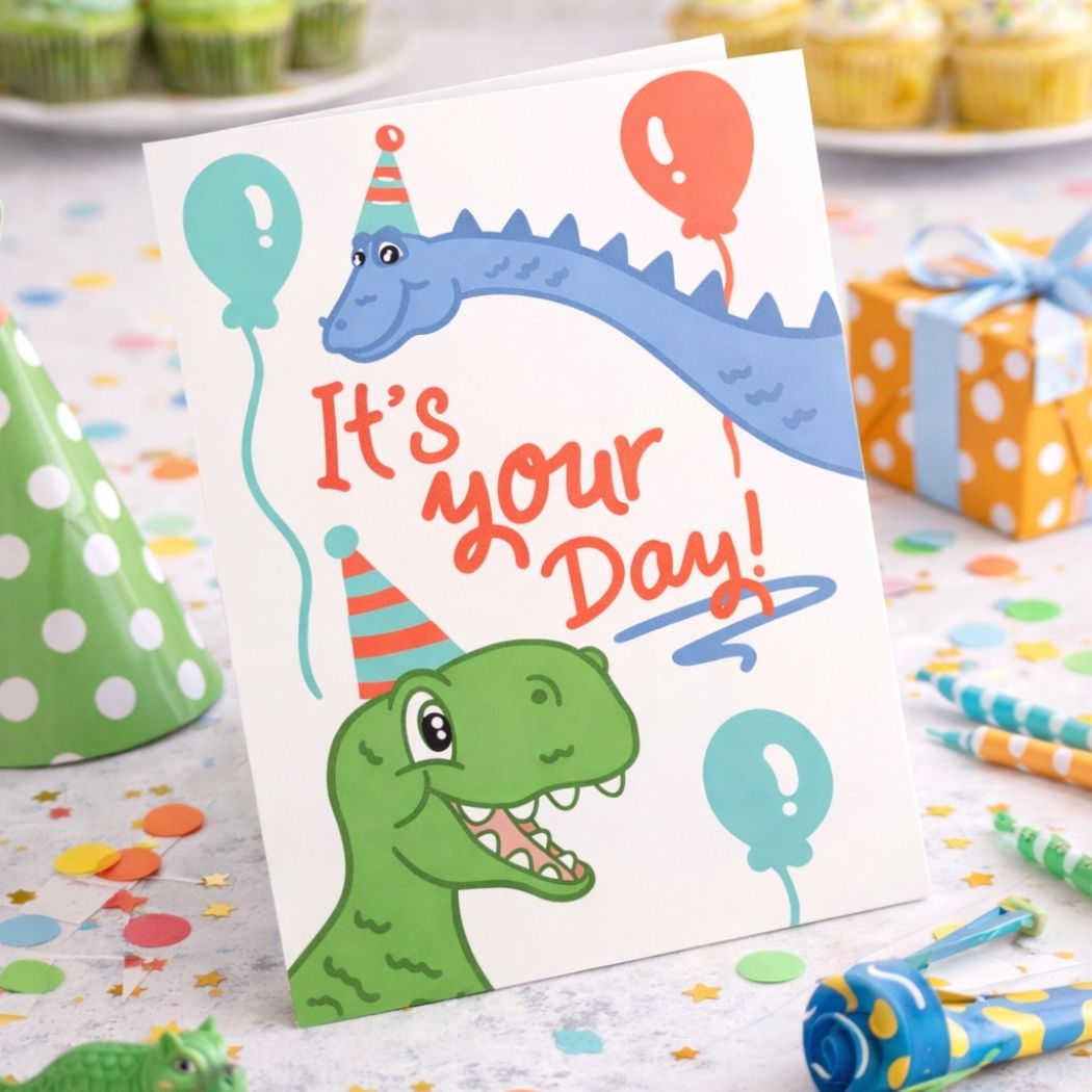 It's Your Day, Dino Kids Birthday Card