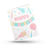 Happy Birthday Streamers Kids Birthday Greeting Card