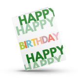 Happy Happy Birthday Greeting Card (green)