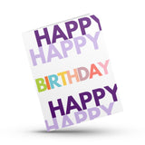 Happy Happy Birthday Greeting Card (purple)