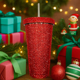 Red Rhinestone Bling Tumbler