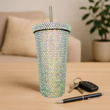 Silver Rhinestone Bling Tumbler