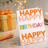 Happy Happy Birthday Greeting Card (orange)