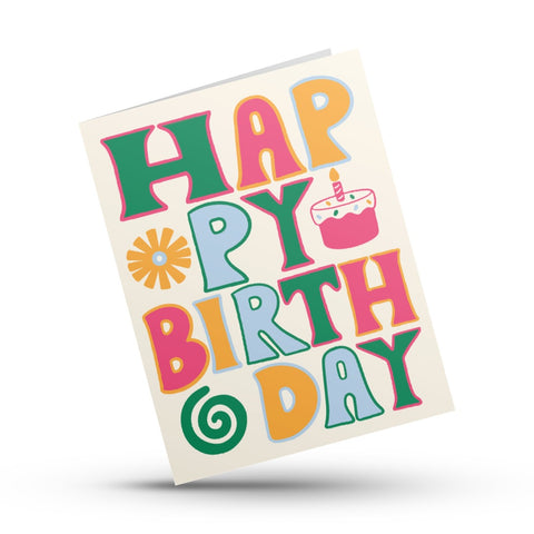 Retro Happy Birthday Card