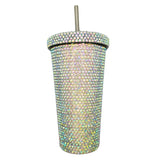 Silver Rhinestone Bling Tumbler