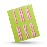 Thanks Greeting Card Neon Green