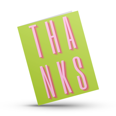 Thanks Greeting Card Neon Green