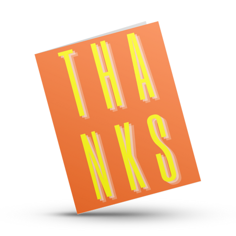 Thanks Greeting Card Neon Orange