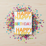 Happy Happy Birthday Greeting Card (yellow)